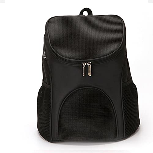 Katzentrage Atmungsaktiver Haustier-Rucksack, Hund und Katze Outdoor-Reiserucksack, tragbarer Reißverschluss-Netz, Haustier-Ausflugstasche (Farbe: Schwarz, Größe: L) von SISWIM