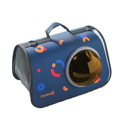 Katzentrage Atmungsaktiver Katzenrucksack, modische Haustier-Katzentasche, tragbare Kapsel-Reisetasche für Haustiere (Farbe: Sternenblau) von SISWIM