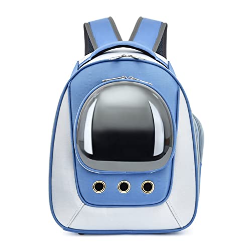Katzentrage Haustier Katze Rucksack, Haustier Hund Rucksack, große Blase, kleine Hunde Outdoor Handtasche Haustier Carrier (Farbe: Blau) von SISWIM