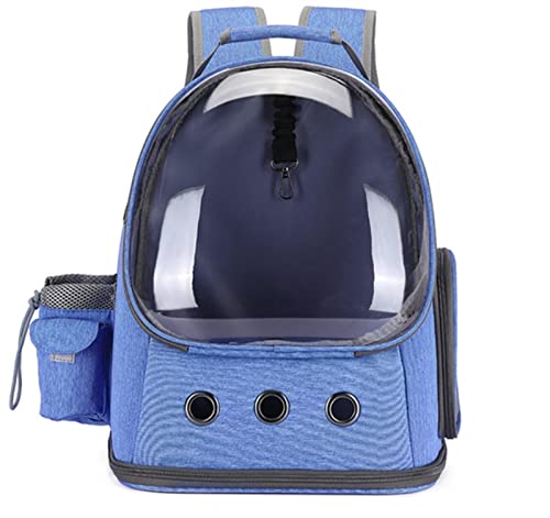 Katzentrage Katzenrucksack, Raumkapselblase, atmungsaktiv, tragbarer Haustier-Rucksack, Wandertasche, Haustier-Tragetasche (Farbe: Grau, Größe: L) von SISWIM