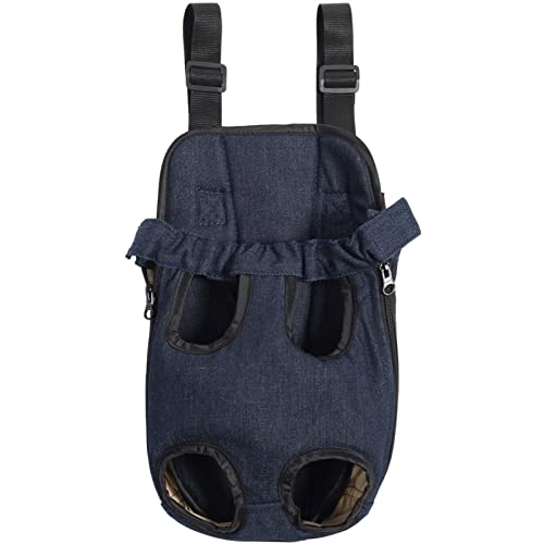 Katzentrage Modischer Brustrucksack für Hunde und Katzen, Vierbeintasche, verstellbarer Gurt, Haustiertrage (Farbe: Blau, Größe: M) von SISWIM