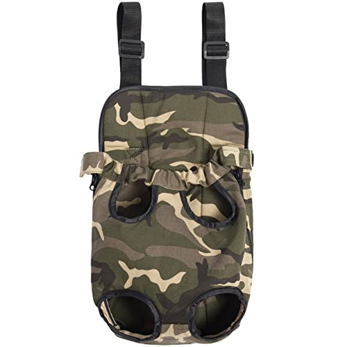 Katzentrage Modischer Brustrucksack für Hunde und Katzen, Vierbeintasche, verstellbarer Gurt, Haustiertrage (Farbe: Camouflage, Größe: M) von SISWIM