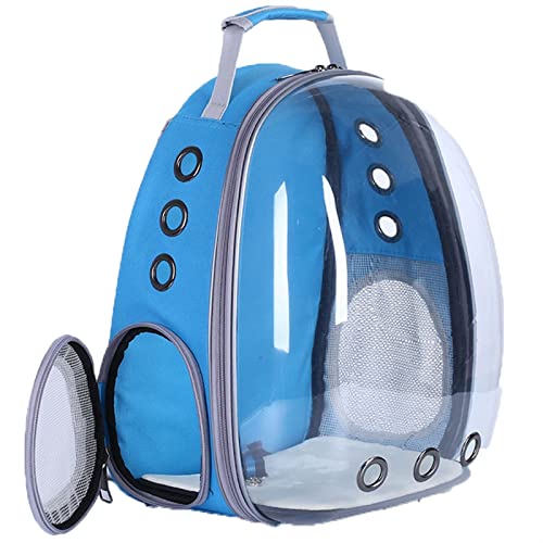 Katzentrage Niedlicher Katzenblasen-Rucksack, tragbare Reisetasche, atmungsaktiver Weltraumkapsel-Rucksack, Haustier-Tragetasche (Farbe: Blau, Größe: Medium) von SISWIM