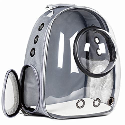 Katzentrage Niedlicher Katzenblasen-Rucksack, tragbare Reisetasche, atmungsaktiver Weltraumkapsel-Rucksack, Haustier-Tragetasche (Farbe: Grau, Größe: Medium) von SISWIM