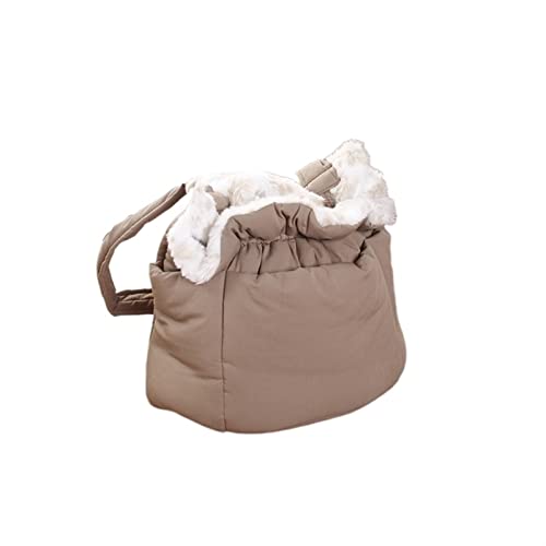 Katzentragerucksack, pelzig und warm, geeignet für warme Haustiere, geeignet für Reisen, Wandern, Camping, Outdoor-Einsatz (Farbe: Gold, Größe: L) von SISWIM
