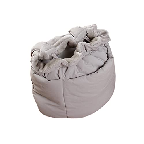 Katzentragerucksack, pelzig und warm, geeignet für warme Haustiere, geeignet für Reisen, Wandern, Camping, Outdoor-Einsatz (Farbe: Grau, Größe: L) von SISWIM