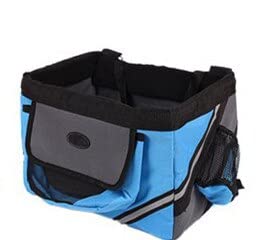 Katzentragetasche, Fahrradtasche für Katzen und Hunde, abnehmbarer Korb, mit Sitztasche, geeignet für kleine Hundeprodukte, Reisezubehör, Haustierträger (Farbe: Blau, Größe: S) von SISWIM