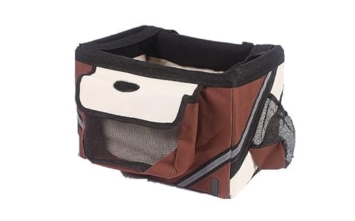 Katzentragetasche, Fahrradtasche für Katzen und Hunde, abnehmbarer Korb, mit Sitztasche, geeignet für kleine Hundeprodukte, Reisezubehör, Haustierträger (Farbe: Kaffee, Größe: S) von SISWIM