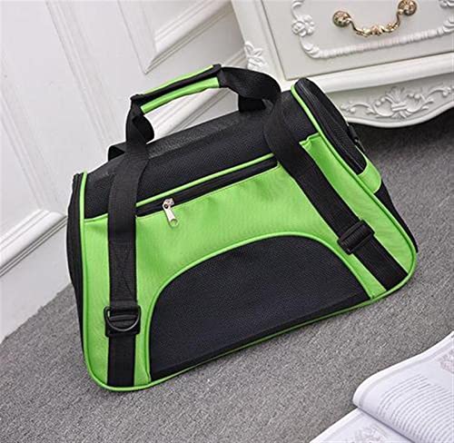 Katzentragetasche, Haustier-Tragetasche, atmungsaktiver One-Shoulder-Rucksack, geeignet für Katzen und kleine Hunde, um Haustiere zu reisen (Farbe: Grün, Größe: S) von SISWIM