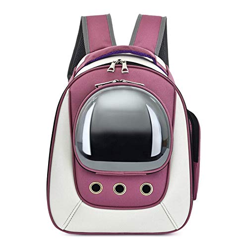 Katzentragetasche, Rucksack für den Transport von Hunden und Katzen, kleine Größe, geeignet für Reisen mit Katzen und Hunden, Haustiertrage (Farbe: Rosa, Größe: China) von SISWIM