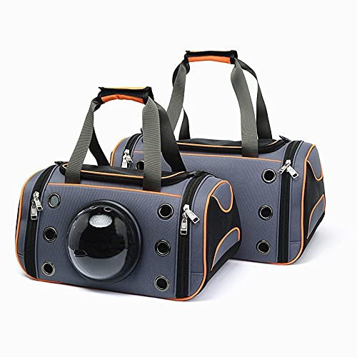 Katzentragetasche, atmungsaktive Katzentasche, Haustier-Handtasche, Tragetasche zum Ausgehen, faltbare Haustiertasche (Farbe: Orange, Größe: S) von SISWIM