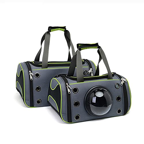 Katzentragetasche, atmungsaktive Katzentasche, Haustier-Handtasche, Tragetasche zum Ausgehen, faltbare Haustiertasche (Farbe: fluoreszierendes Grün, Größe: S) von SISWIM
