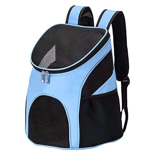 Katzentragetasche, faltbar, Netzstoff, atmungsaktiv, große Kapazität für Hunde und Katzen, Outdoor-Reiserucksack, Haustiertrage (Farbe: Blau, Größe: S) von SISWIM