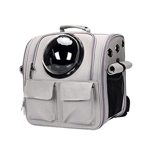 Katzentragetasche, faltbare Haustiertasche, Astronauten-Transportreise, Kapseltasche, Katzen- und Hunderucksack Haustiertrage (Farbe: Grau, Größe: L) von SISWIM