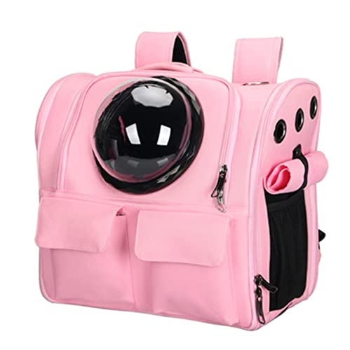 Katzentragetasche, faltbare Haustiertasche, Astronauten-Transportreise, Kapseltasche, Katzen- und Hunderucksack Haustiertrage (Farbe: Rosa, Größe: L) von SISWIM