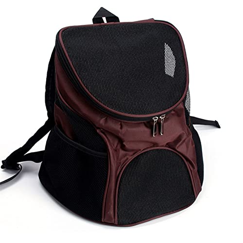 Katzentragetasche Haustier Katze und Hund Rucksack, Schultern, Tragetasche für kleine Hunde und Katzen, Haustierbedarf Haustiertrage (Farbe: Kaffee, Größe: S) von SISWIM