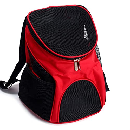 Katzentragetasche Haustier Katze und Hund Rucksack, Schultern, Tragetasche für kleine Hunde und Katzen, Haustierbedarf Haustiertrage (Farbe: Rot, Größe: L) von SISWIM