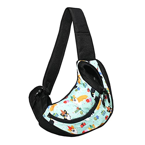 Katzentragetasche Haustier-Reise-Umhängetasche, Netztasche, atmungsaktives Hundegeschirr, Katzen-Outdoor-Schutzhülle für Haustiere (Farbe: blau, korkig, Größe: L) von SISWIM