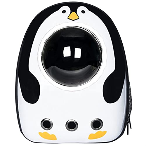 Katzentragetasche Weltraumkapsel Katze Haustier Rucksack mit transparenten Fenstern, atmungsaktiver Outdoor-Reiserucksack Haustierträger (Farbe: Pinguin, Größe: Medium) von SISWIM