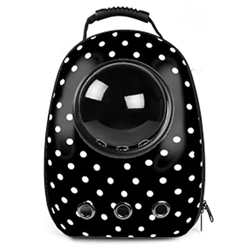 Katzentragetasche Weltraumkapsel Katze Haustier Rucksack mit transparenten Fenstern, atmungsaktiver Outdoor-Reiserucksack Haustierträger (Farbe: Weiß und Schwarz, Größe: Medium) von SISWIM