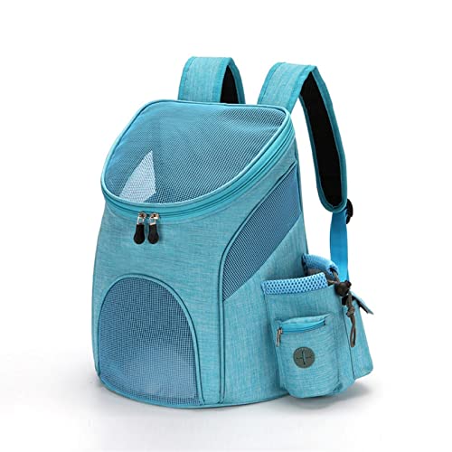 Katzentragetasche aus Mesh und atmungsaktiver Haustiertasche, multifunktionaler tragbarer Haustier-Reiserucksack für Ausflüge, faltbare Haustier-Tragetasche (Farbe: Blau, Größe: S) von SISWIM