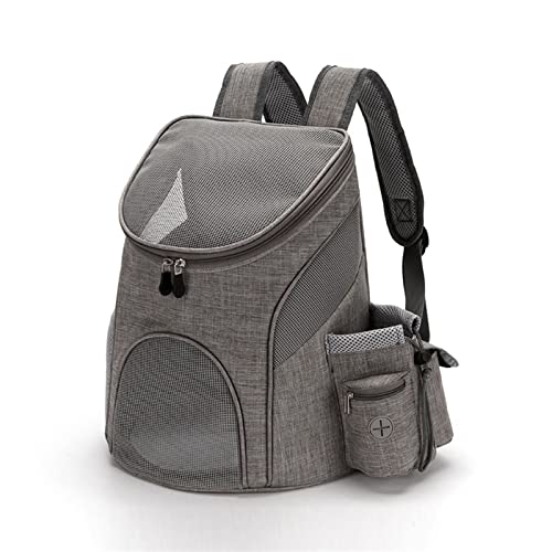 Katzentragetasche aus Mesh und atmungsaktiver Haustiertasche, multifunktionaler tragbarer Haustier-Reiserucksack für Ausflüge, faltbare Haustier-Tragetasche (Farbe: Grau, Größe: S) von SISWIM