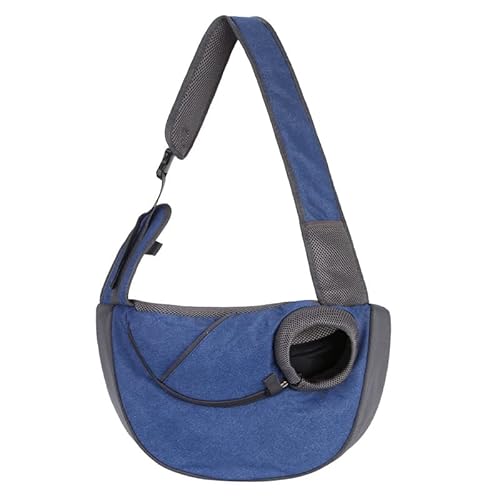 Katzentragetasche für Haustiere, Netz-Schultertaschen, atmungsaktive Tragetaschen, Hundetragetaschen für Haustiere (Farbe: Blau, Größe: L) von SISWIM