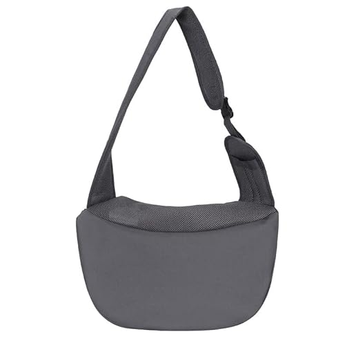 Katzentragetasche für Haustiere, Netz-Schultertaschen, atmungsaktive Tragetaschen, Hundetragetaschen für Haustiere (Farbe: Grau, Größe: L) von SISWIM