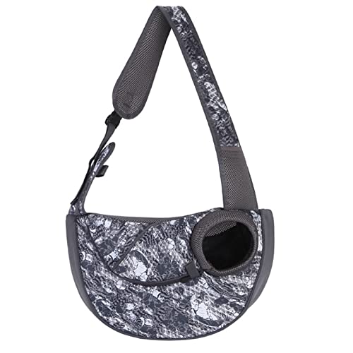 Katzentragetasche für Haustiere, Netz-Schultertaschen, atmungsaktive Tragetaschen, Hundetragetaschen für Haustiere (Farbe: Stein, Größe: L) von SISWIM