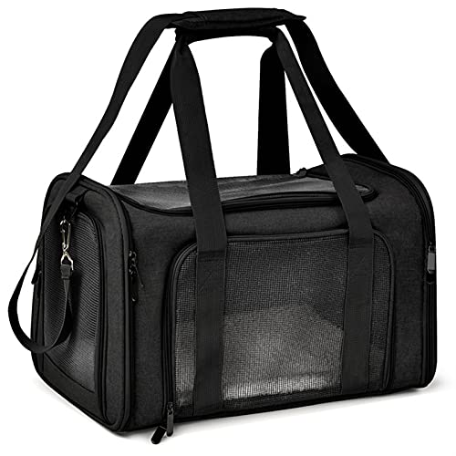 Katzentragetasche für Katzen, große Kapazität, Haustier-Tragetasche, Reisetasche für Haustiere (Farbe: Rosa, Größe: klein) von SISWIM