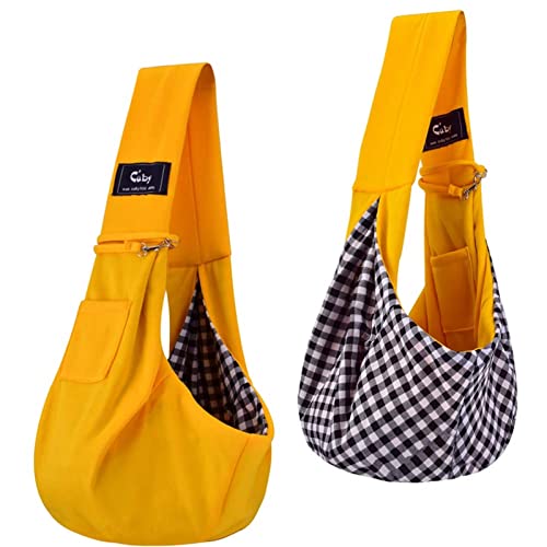 SISWIM Katzentragetasche, Umhängetasche, Haustierbedarf, verstellbare Hundetasche, kleine Hundetasche für Outdoor-Reisen, Haustier-Tragetasche (Farbe: Gelb) von SISWIM