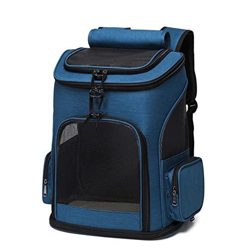 SISWIM Katzentragetasche, faltbare Haustier-Tragetasche, atmungsaktiver Netz-Hunderucksack, Outdoor-Reisetasche, Haustierbedarf, Haustiertrage (Farbe: Blau) von SISWIM