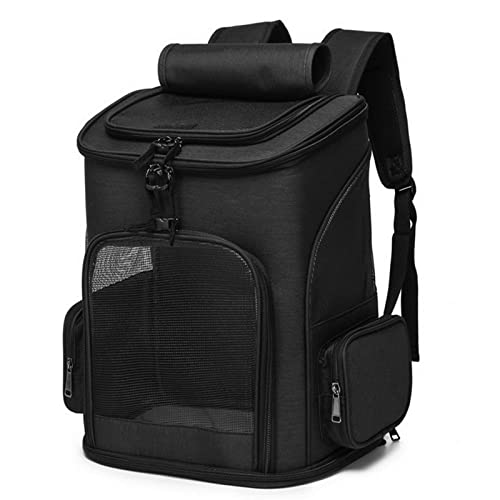 SISWIM Katzentragetasche, faltbare Haustier-Tragetasche, atmungsaktiver Netz-Hunderucksack, Outdoor-Reisetasche, Haustierbedarf, Haustiertrage (Farbe: Schwarz) von SISWIM