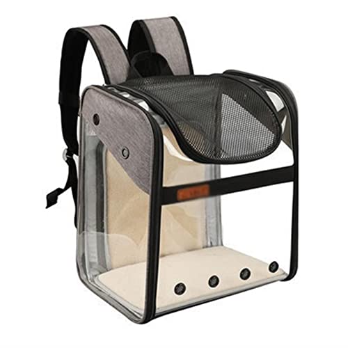 SISWIM Katzentragetasche, transparente Haustiertasche, PVC-Hundetasche, faltbare und ausziehbare Katzentasche, tragbare PET-Tasche für Haustiere (Farbe: Grau) von SISWIM