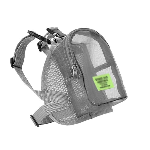 SISWIM Katzentragetasche Haustier Hund Rucksack, transparente Netz-Traktionstasche, kleine Hunde, multifunktionale Aufbewahrung, Haustierbedarf, Haustier-Tragetasche (Farbe: Grau) von SISWIM