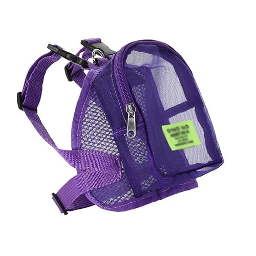 SISWIM Katzentragetasche Haustier Hund Rucksack, transparente Netz-Traktionstasche, kleine Hunde, multifunktionale Aufbewahrung, Haustierbedarf, Haustier-Tragetasche (Farbe: Violett) von SISWIM