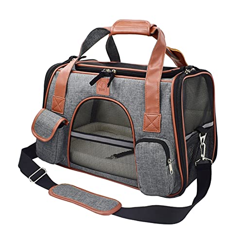 SISWIM Katzentragetasche Haustierhandtaschen, tragbare Rucksäcke, Reiseautositze Haustiertragetasche (Farbe: Dunkelgrau) von SISWIM