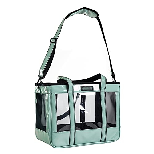 SISWIM Katzentragetasche für große Haustiere, Hund und Katze, modisch und transparent, Reise-PU-Schultertasche (Farbe: Mintgrün) von SISWIM
