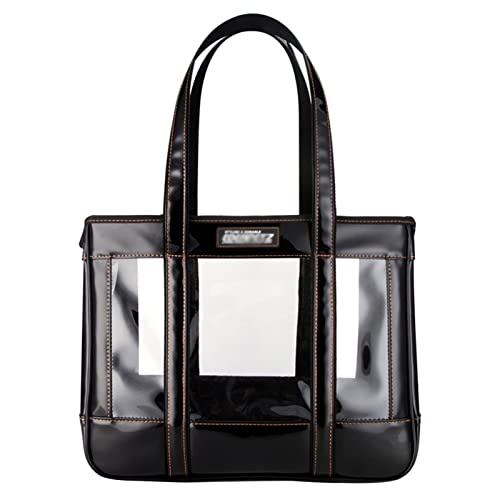SISWIM Katzentragetasche für große Haustiere, Hund und Katze, modisch und transparent, Reise-PU-Schultertasche (Farbe: Schwarz) von SISWIM