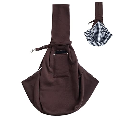 SISWIM Katzentragetasche mit einer Schultertasche, Haustier-Rucksack, verstellbarer Gürtel, Umhängetasche, Haustier-Tragetasche (Farbe: Kaffee) von SISWIM