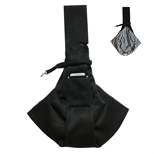 SISWIM Katzentragetasche mit einer Schultertasche, Haustier-Rucksack, verstellbarer Gürtel, Umhängetasche, Haustier-Tragetasche (Farbe: Schwarz) von SISWIM