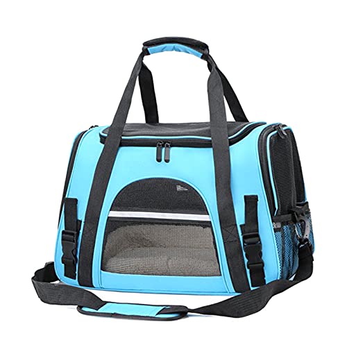 Transporttasche für Katzen, mit Schloss, mit Sicherheitsreißverschluss, tragbarer Katzenrucksack, für Haustier, Hund, Katze, Haustier-Tragetasche (Farbe: Blau) von SISWIM