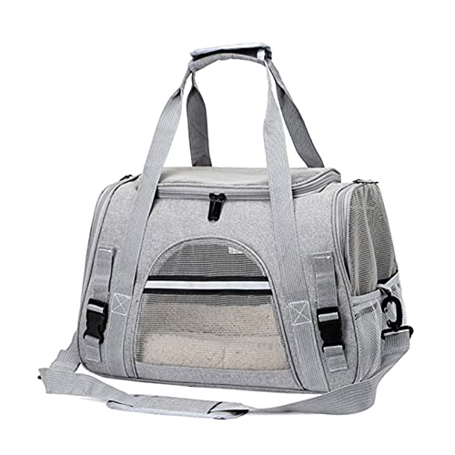 Transporttasche für Katzen, mit Schloss, mit Sicherheitsreißverschluss, tragbarer Katzenrucksack, für Haustier, Hund, Katze, Haustier-Tragetasche (Farbe: Grau) von SISWIM
