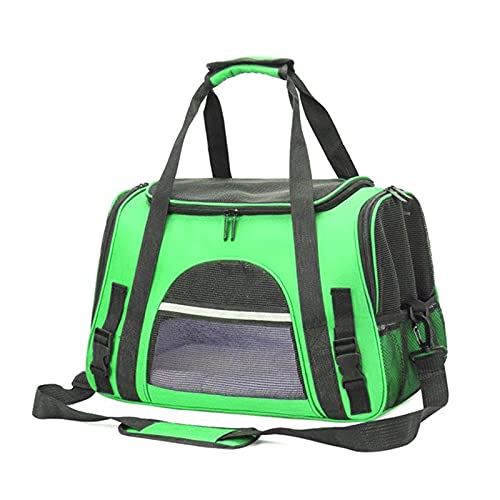 Transporttasche für Katzen, mit Schloss, mit Sicherheitsreißverschluss, tragbarer Katzenrucksack, für Haustier, Hund, Katze, Haustier-Tragetasche (Farbe: Grün) von SISWIM
