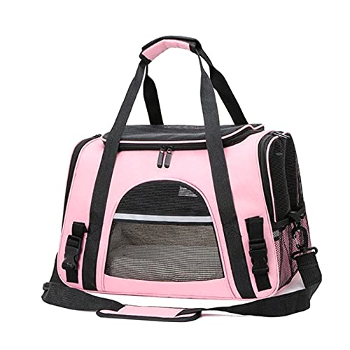 Transporttasche für Katzen, mit Schloss, mit Sicherheitsreißverschluss, tragbarer Katzenrucksack, für Haustier, Hund, Katze, Haustier-Tragetasche (Farbe: Rosa) von SISWIM