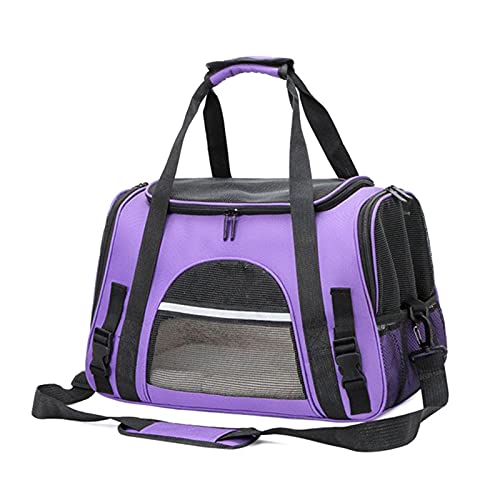 Transporttasche für Katzen, mit Schloss, mit Sicherheitsreißverschluss, tragbarer Katzenrucksack, für Haustier, Hund, Katze, Haustier-Tragetasche (Farbe: Violett) von SISWIM