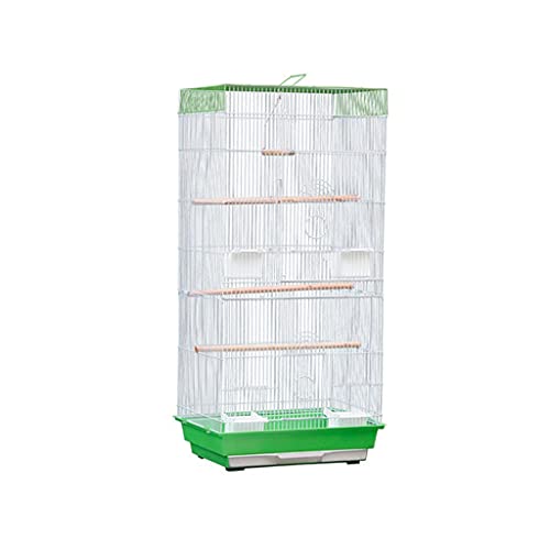 Vogelkäfig Großer Papageikäfig mit Feeder-Standstab und Zuchtkäfig for die Zuchtbehälte von Vögeln Finken Tauben-Sittiche Haustierzubehör (Color : Groen, Size : A) von SISWIM