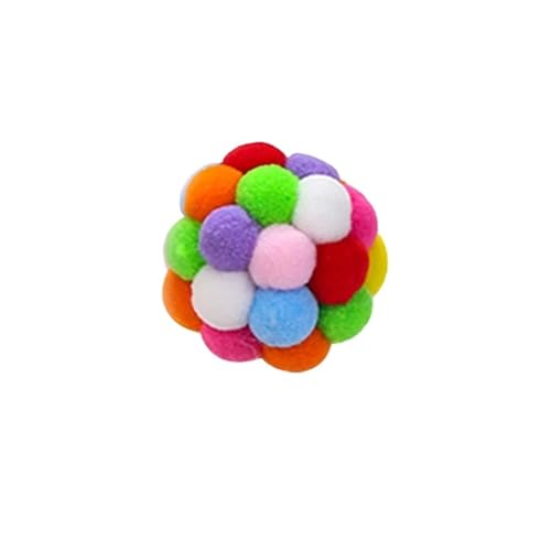 Buntes handgefertigtes Katzenspielzeug mit Glocke und elastischem Ball for interaktives Spielen und Verfolgungsspiele Katzenspielzeug(Multicolor) von SITBXO