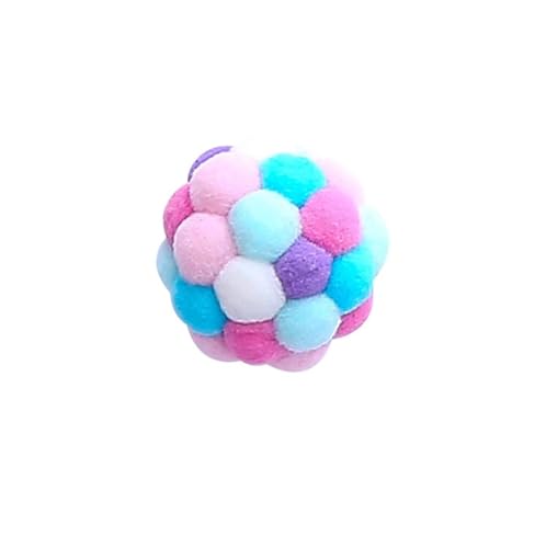 Buntes handgefertigtes Katzenspielzeug mit Glocke und elastischem Ball for interaktives Spielen und Verfolgungsspiele Katzenspielzeug(Violet) von SITBXO