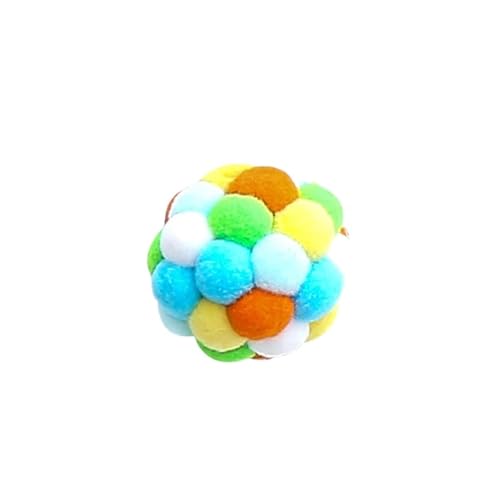 Buntes handgefertigtes Katzenspielzeug mit Glocke und elastischem Ball for interaktives Spielen und Verfolgungsspiele Katzenspielzeug(Yellow) von SITBXO
